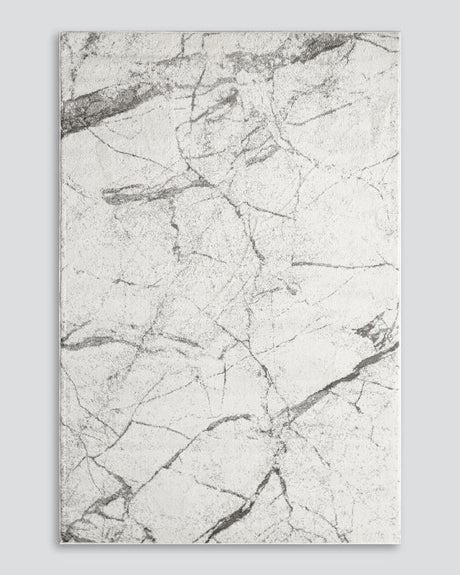 Elegant cream and grey marble-inspired floor rug, 160x230cm, perfect for stylish interiors and high-traffic areas.