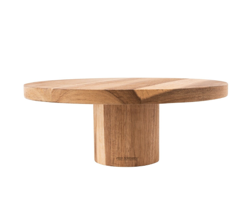 Elegant 100mm acacia wood cake stand, perfect for displaying cakes and pastries at any special occasion.