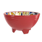 Bright red Prepara Taco Bowl, designed to hold and display tacos while preventing spills, perfect for festive meals.