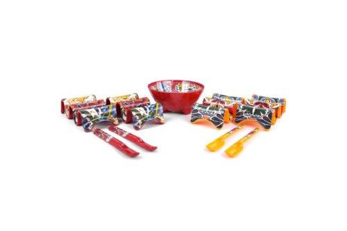 Prepara Taco Gift Set featuring taco holders, spoons, and bowl in vibrant melamine, perfect for taco nights and parties.