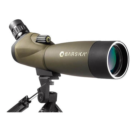 High-powered Barska WP B/Hawk Spotter binoculars featuring 20-60x magnification, waterproof design, and angled eyepiece.