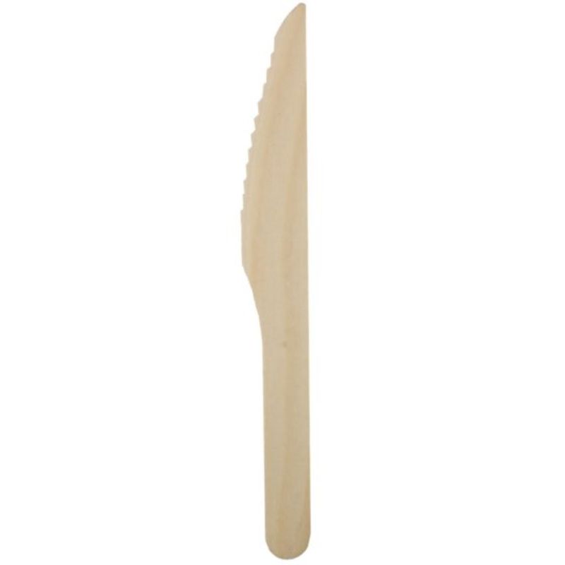 Eco-friendly Kraft Wooden Knives, pack of 12, perfect for events, picnics, and stylish dining.