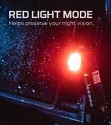 Rechargeable Nebo Master Series SL25 spotlight in black/orange, featuring 500 and 600 lumens, magnetic base, and ergonomic grip.