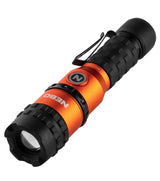 Rugged Nebo FL750 rechargeable torch with 750 lumens, ergonomic grip, magnetic base, and waterproof design for outdoor use.