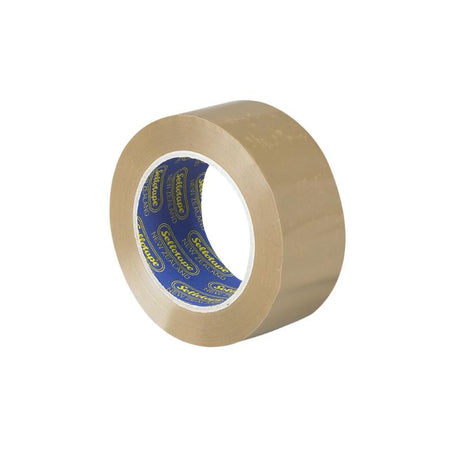 Extra strong Sellotape 1546 in brown, 48mm x 100m, ideal for sealing heavy boxes and reliable for all packing needs.