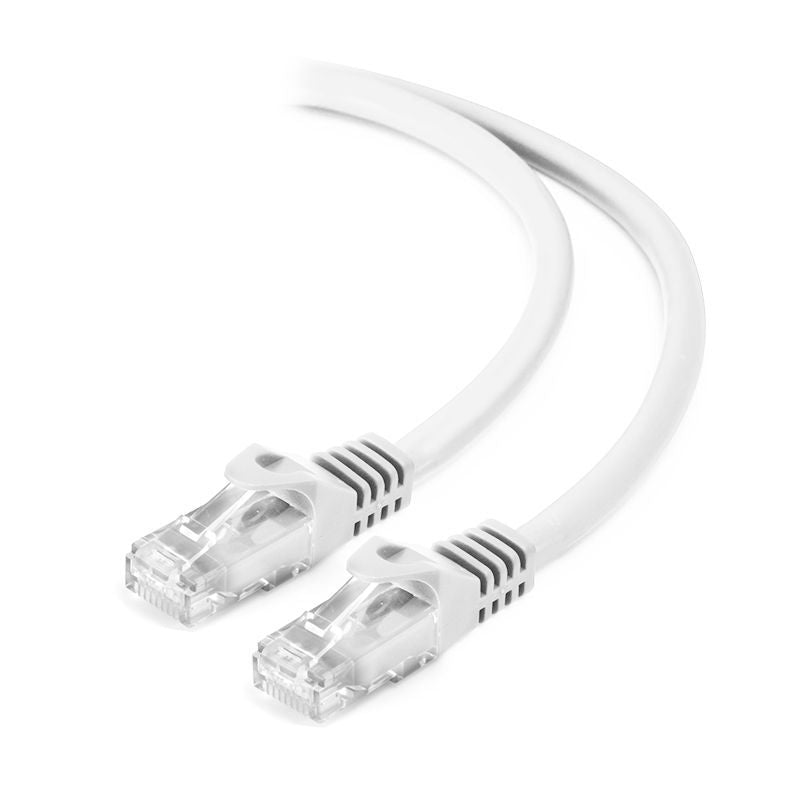 Alogic White CAT6 Network Cable 0.5m with gold-plated RJ45 connectors, designed for high-speed, reliable data transmission.