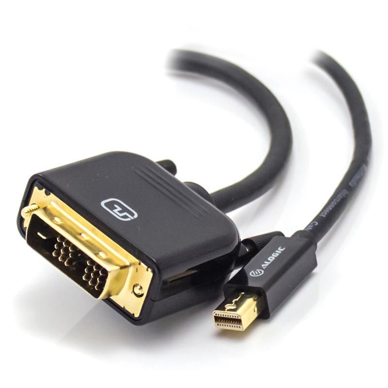 Alogic Mini DisplayPort to DVI-D male cable for seamless connection and high-quality visuals up to 1920 x 1200 resolution.