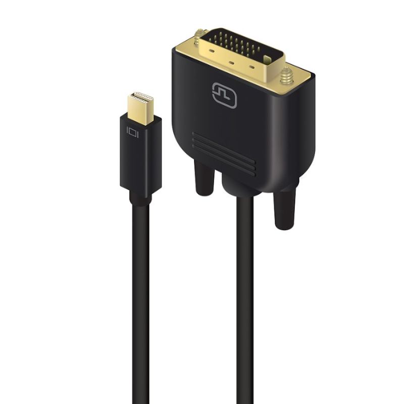 Alogic SmartConnect Mini DisplayPort to DVI-D Male to Male cable connecting devices for high-quality visuals up to 1920x1200.