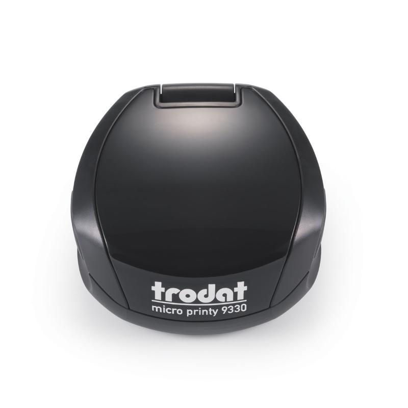 Compact Trodat Micro Printy 9330 Black stamp, delivering clear impressions for documents, labels, and branding on-the-go.