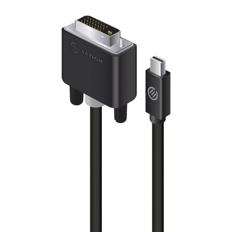 Alogic ACTIVE Mini DisplayPort to DVI-D cable supports 4K, with aluminum shielding for clear signal and durability.