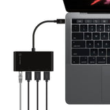 Alogic USB-C hub with 3 USB 3.0 ports and Gigabit Ethernet for fast data transfer and reliable internet connectivity.