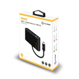 Alogic USB-C hub with 3 USB 3.0 ports and Gigabit Ethernet for fast data transfer and reliable internet connectivity.