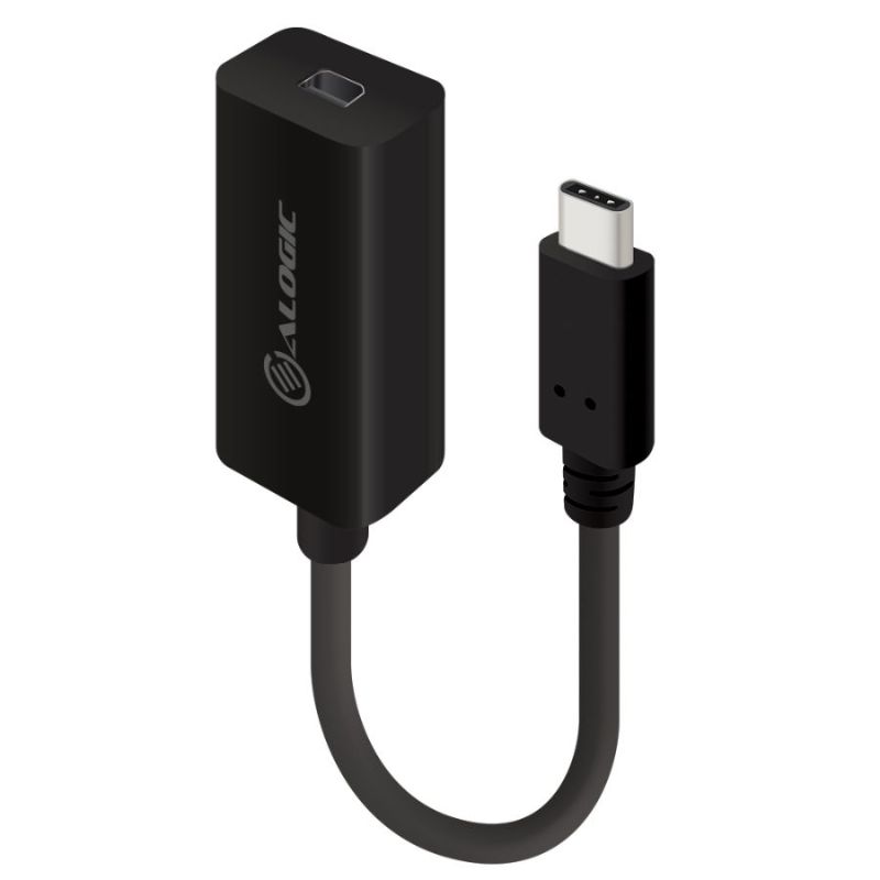 Alogic 10cm USB-C to Mini DisplayPort Adapter with 4K2K Support- Black