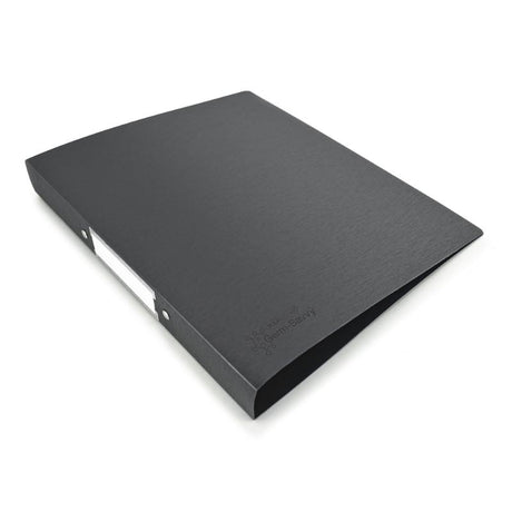 Black Rapesco Germ-Savvy A4 ring binder with antibacterial protection, 35mm spine, and removable label holder for easy organization.