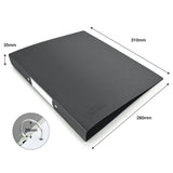 Rapesco Germ-Savvy A4 ring binder in black, lightweight, antibacterial, holds 250 sheets, with removable label holder.