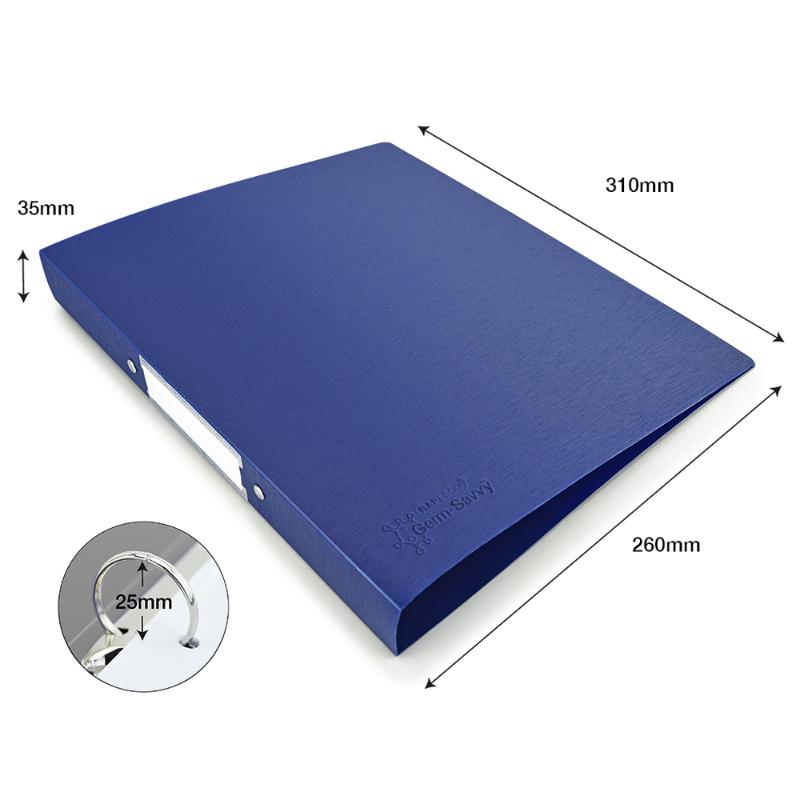 Rapesco Germ-Savvy Blue A4 PP Ring Binder, antibacterial, 25mm capacity, lightweight with removable label holder for easy organization.