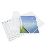 Eco-friendly Rapesco A4 report file in white, holding 30 pages with clear cover and customizable spine label.