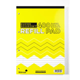 Silvine A4 lined refill pad with margin, 400 pages, perfect for students and professionals seeking quality writing experience.