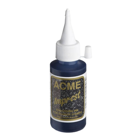 Acme Imprest Ink 50ml in vibrant violet, perfect for stamping on paper and cardboard with easy cleanup.