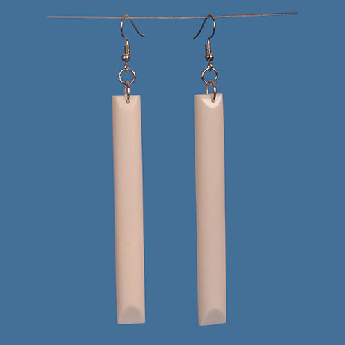 Handcrafted medium bone adze earrings, showcasing Maori artistry with Toki design; a symbol of strength and culture.