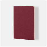 Red Ciak Mate lined notebook, 12 x 17 cm, featuring 64 cream pages and a soft vegan leather cover for stylish writing.