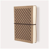 Ciak Vogue 12 x 17 cm Tan 3D notebook featuring eco-friendly leather cover and acid-free paper, perfect for jotting notes.