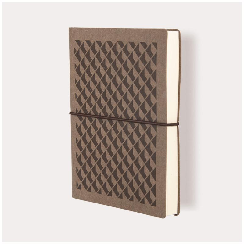 Ciak Vogue 12 x 17 cm lined notebook in Coffee 3D featuring eco-friendly leather and durable, acid-free paper.