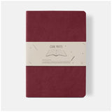 Vibrant red A5 lined notebook with a soft vegan leather cover, 64 cream pages, perfect for writing and organization.