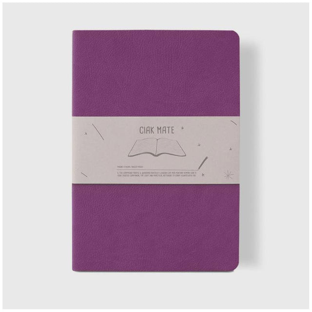 Softbound A5 lilac notebook with lined pages and vegan leather cover, ideal for note-taking and journaling.