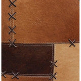 Exotic brown cowhide leather cushion cover, 40x40cm, featuring a zipper closure and unique rustic charm for stylish decor.