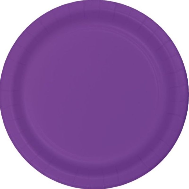 Amethyst Purple Dinner Plates Paper 23cm - Pack of 24