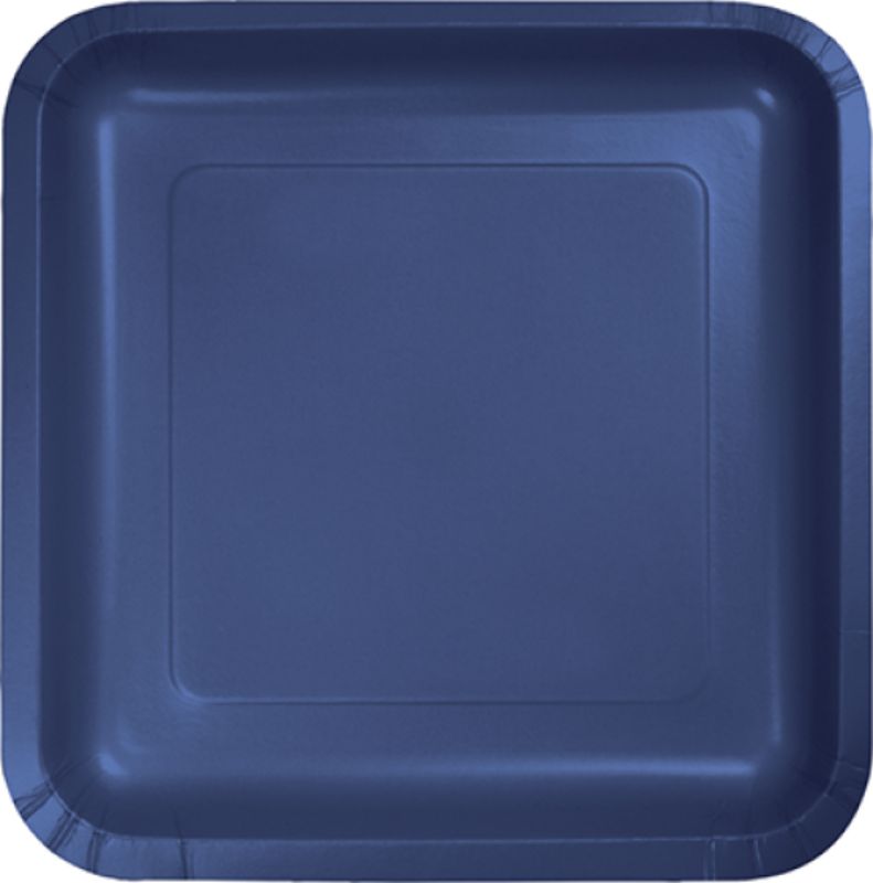 Navy Blue Square Lunch Plates Paper 18cm - Pack of 18