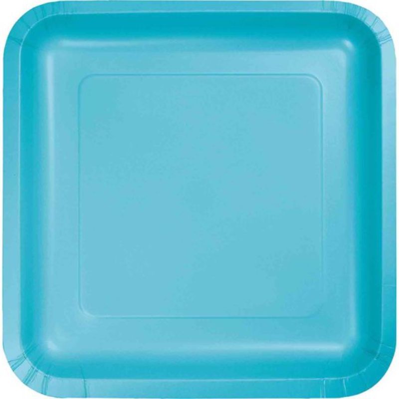 Bermuda Blue Square Lunch Plates Paper 18cm - Pack of 18