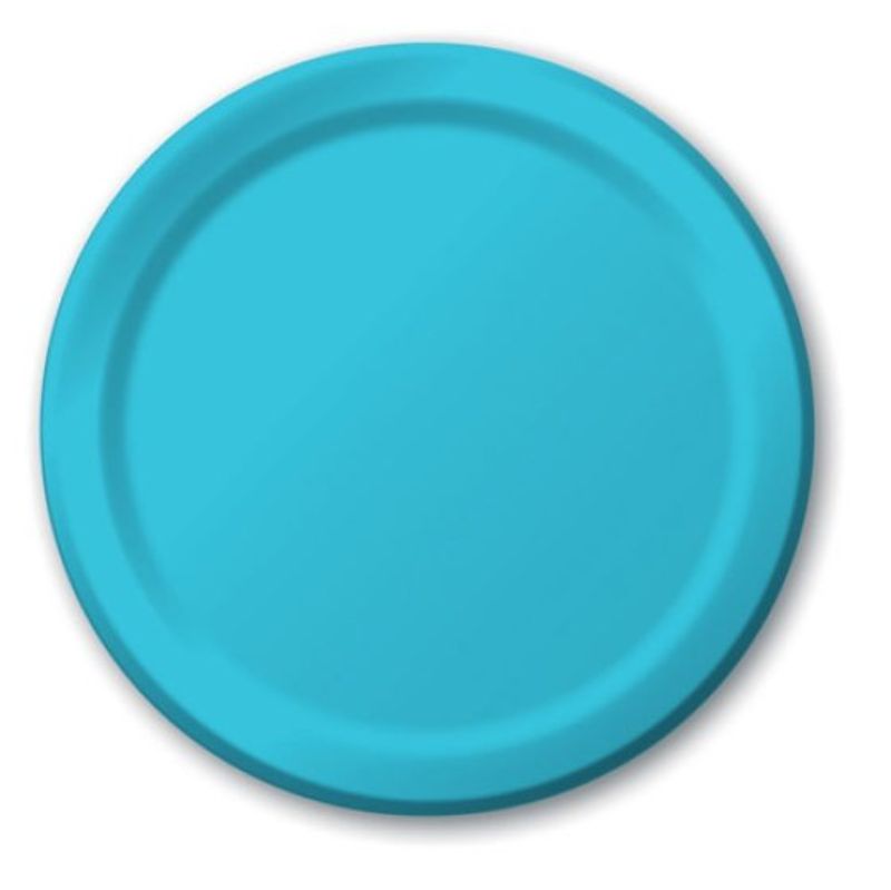 Bermuda Blue disposable dinner plates, 23cm, pack of 24, stylish and eco-friendly for parties and gatherings.