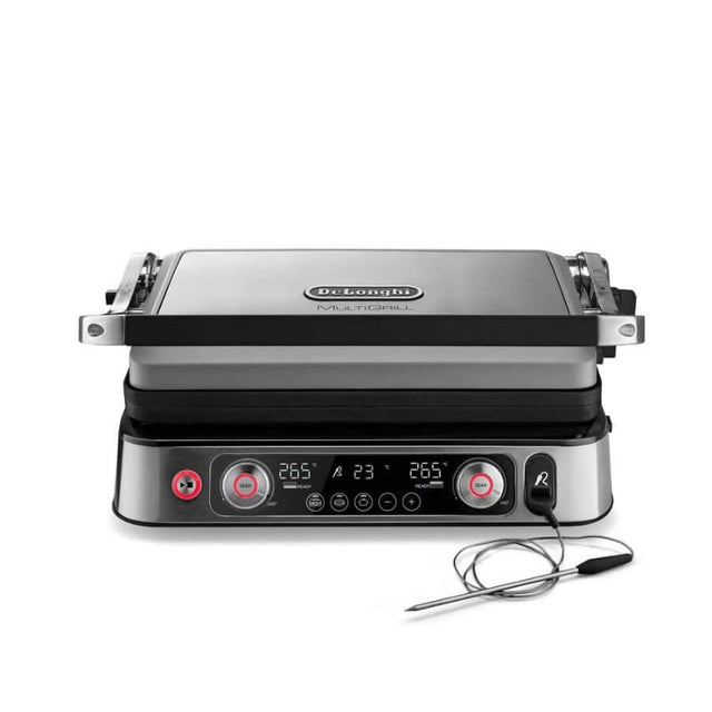 MultiGrill - De'Longhi 1100 with ThermoProbe for precise grilling, powerful sear function, and easy cleanup. Perfect for any meal.