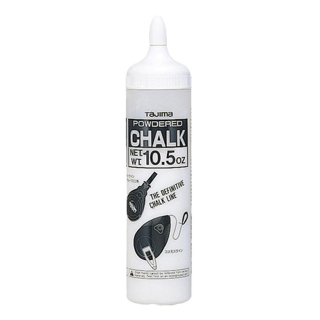 Tajima Chalk Refill 300g CR101 White for sharp, clean markings in carpentry, masonry, and construction, designed for easy erasure.