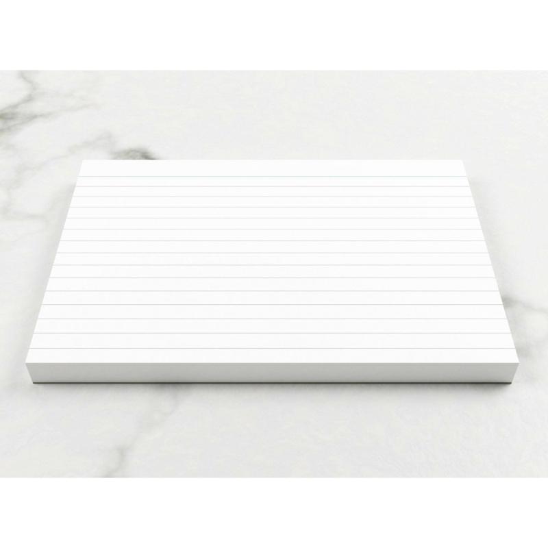 Luxpad Recycled 6x4 ruled card pad, eco-friendly for presentations and note-taking, compact and durable for portability.