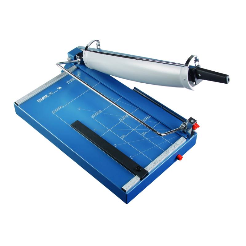 Professional Dahle 567 B3 Guillotine for precise bulk paper cutting, featuring a 550mm cutting length and safety measures.