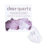 Raw clear quartz wellness stone, 5.9cm, enhances meditation and promotes clarity, harmony, and health in any space.