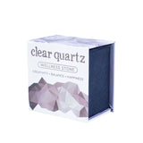 Raw Clear Quartz stone (5.9cm) in a gift box, promoting health, clarity, and harmony for meditation and spiritual practices.