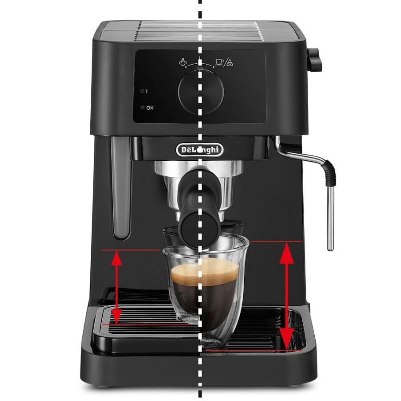 De'Longhi Stilosa Manual Espresso Maker with 15-bar pump, milk frother, and user-friendly controls for café-quality drinks at home.