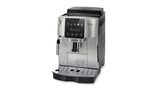 De'Longhi Magnifica Start espresso machine in silver-black with integrated grinder and milk frother for barista-quality coffee at home.