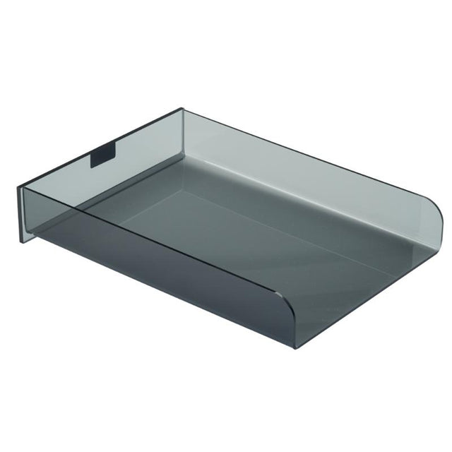 Transparent Cambrian Executive Document Tray A4, stylishly organizing papers in a compact, durable design for modern workspaces.