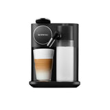 Automatic capsule coffee machine in sleek black, offering one-touch drinks like cappuccinos, lattes, and espressos.