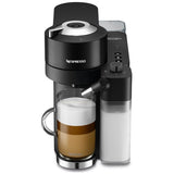 De'Longhi Vertuo Lattissima Nespresso Machine in black, featuring integrated milk frother for espressos, lattes, and cappuccinos.