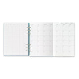 Filofax Clipbook A5 in Petrol Blue, featuring a leather-look cover, flexible capacity, and includes various planning sheets.