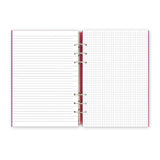 Fuchsia A5 Clipbook with leather-look cover, lined and versatile for notes, planning, and organization with expandable capacity.