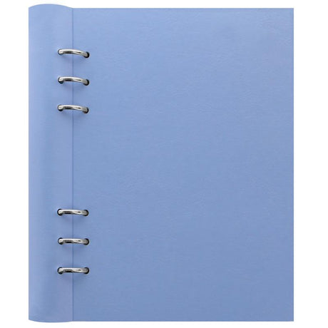 Filofax Clipbook A5 in Vista Blue, featuring a durable leather-look cover, versatile layout, and extensive organizational sheets.