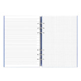 Filofax Clipbook A5 in Vista Blue features a stylish leather-look cover, expandable design, and includes assorted planning sheets.