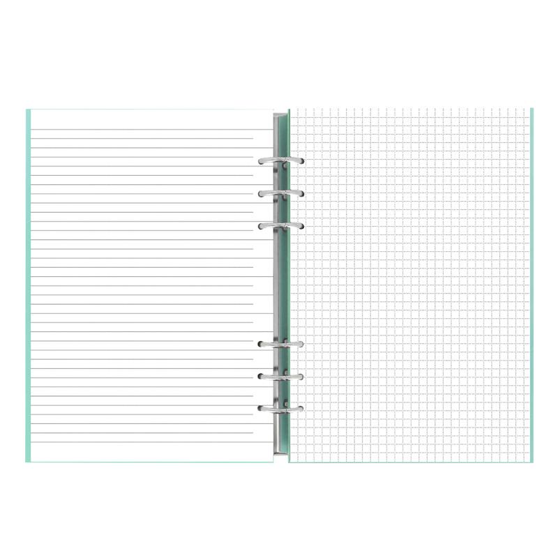 Filofax Clipbook A5 in Duck Egg color, featuring a leather-look cover, flexible pages, and convenient storage for accessories.